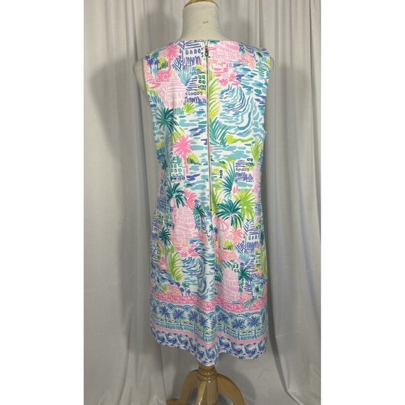 Lilly Pulitzer LARGE Gellar Shift Dress – Private Island Print -White Pink Green - Picture 6 of 7